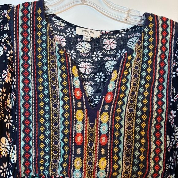 Ladies Umgee Medium tunic dress multi coloured embroidery tassels travel boho - Picture 6 of 12